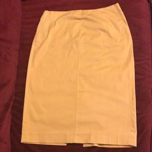 Gold mid length JCrew skirt. Size 10. Never worn